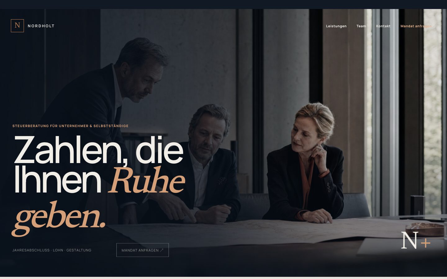 Vorschau der Steuerkanzlei-Konzeptwebsite Kanzlei Nordholt